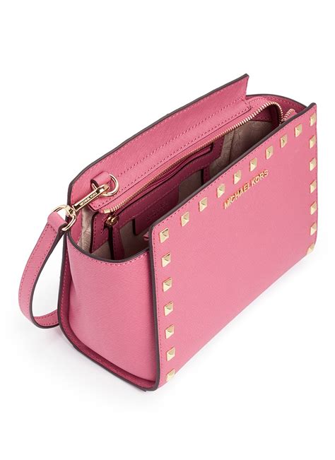 light pink michael kors purse|michael kors pink studded purse.